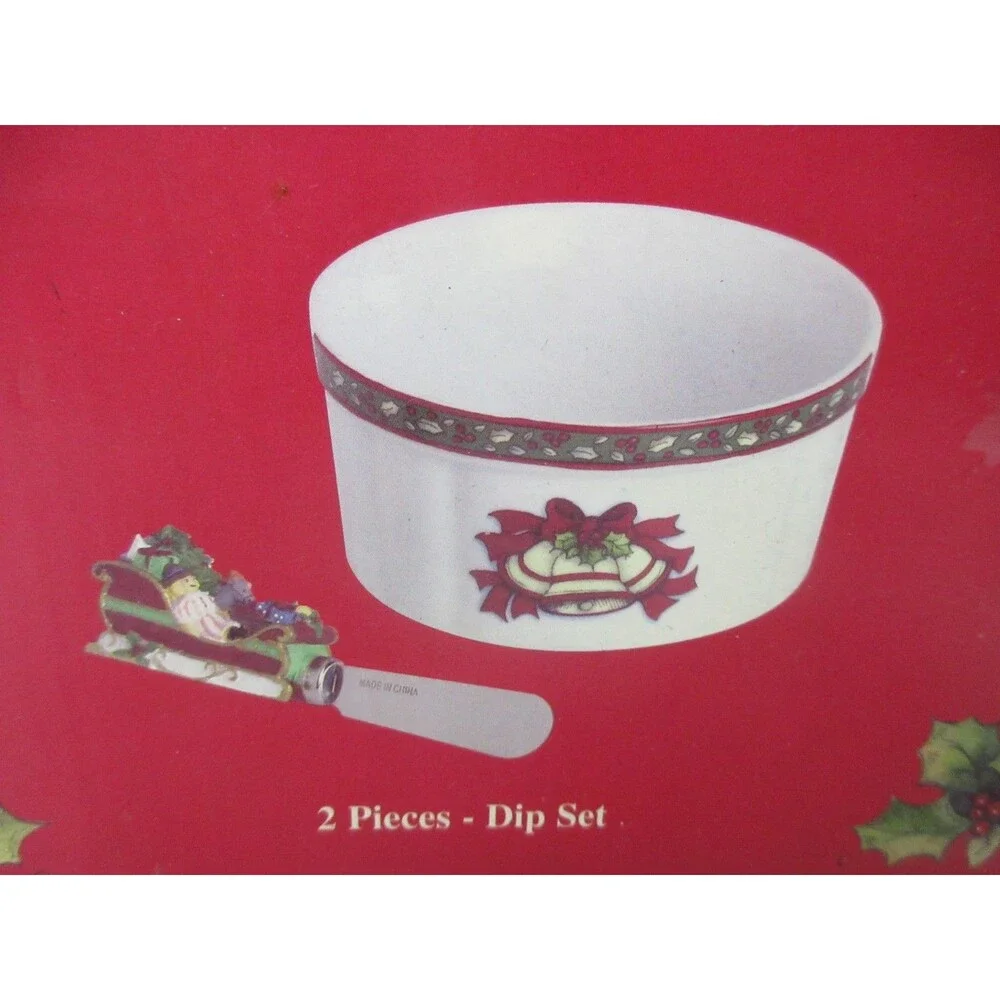 Portmeirion Studio A Christmas Story Bowl & Sleigh Spreader 2 Piece Dip Set